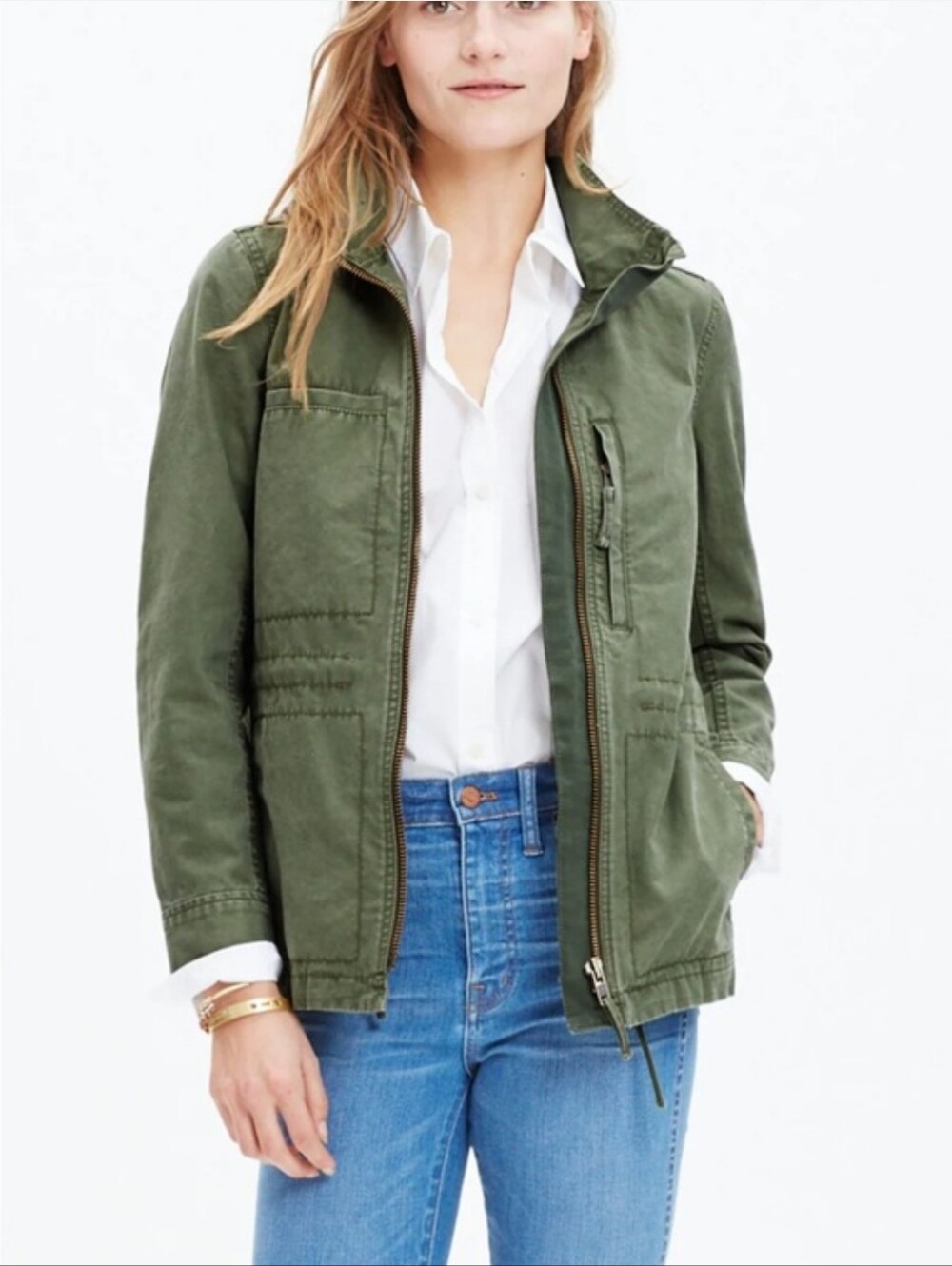 Madewell Fleet Utility Field Jacket In Olive Green